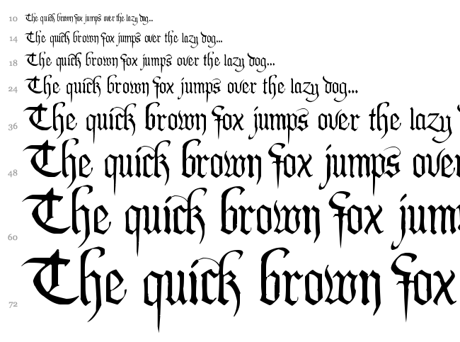 PentaGram's Callygraphy font waterfall